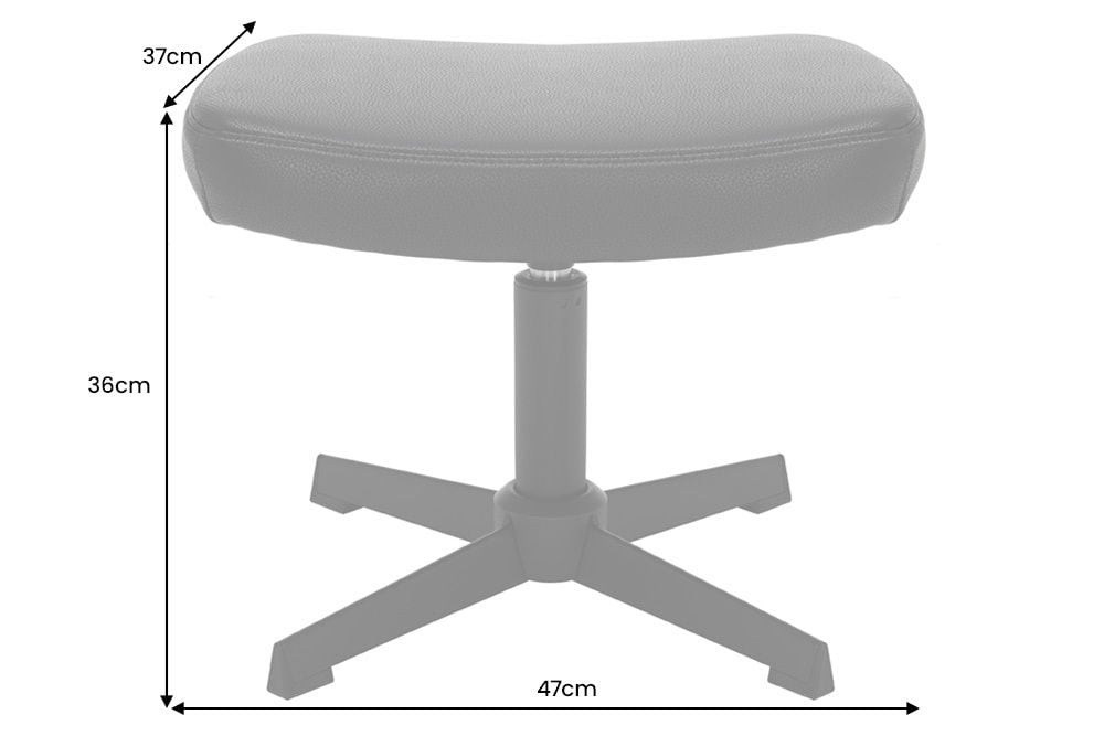 Design Hocker VOGUE 45cm brandy braun Kunstleder drehbar schwarze Metallbeine Fußhocker