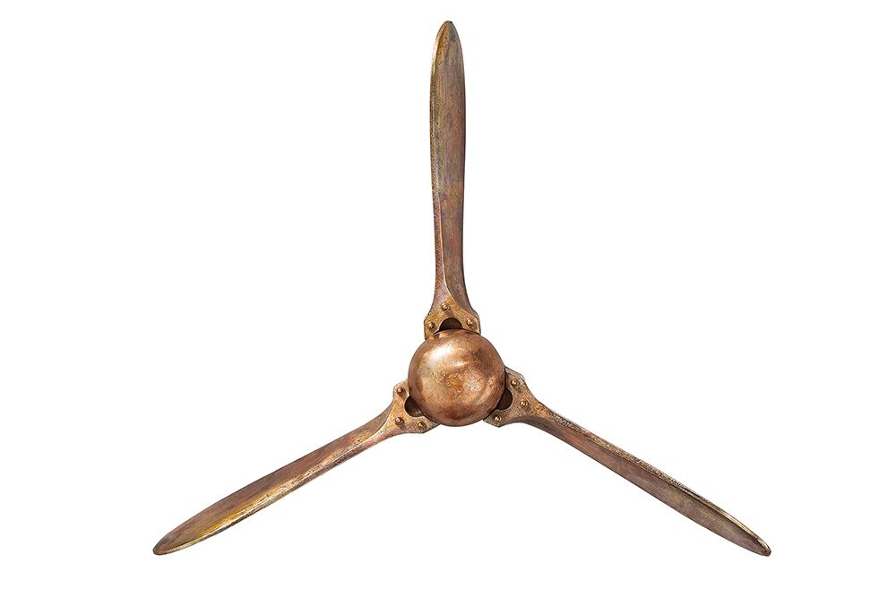 Authentische Wanddekoration SCREW III 60cm kupfer geflammt Flugzeug Propeller