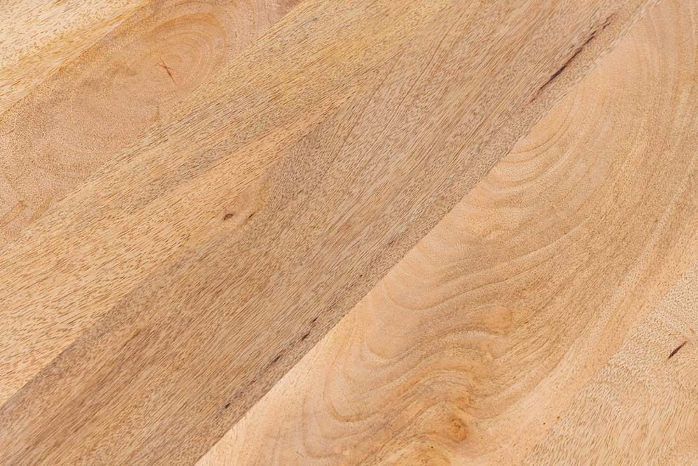 Runder Esstisch ART DECO 140cm natur Mangoholz massiv mit Säulenfüßen