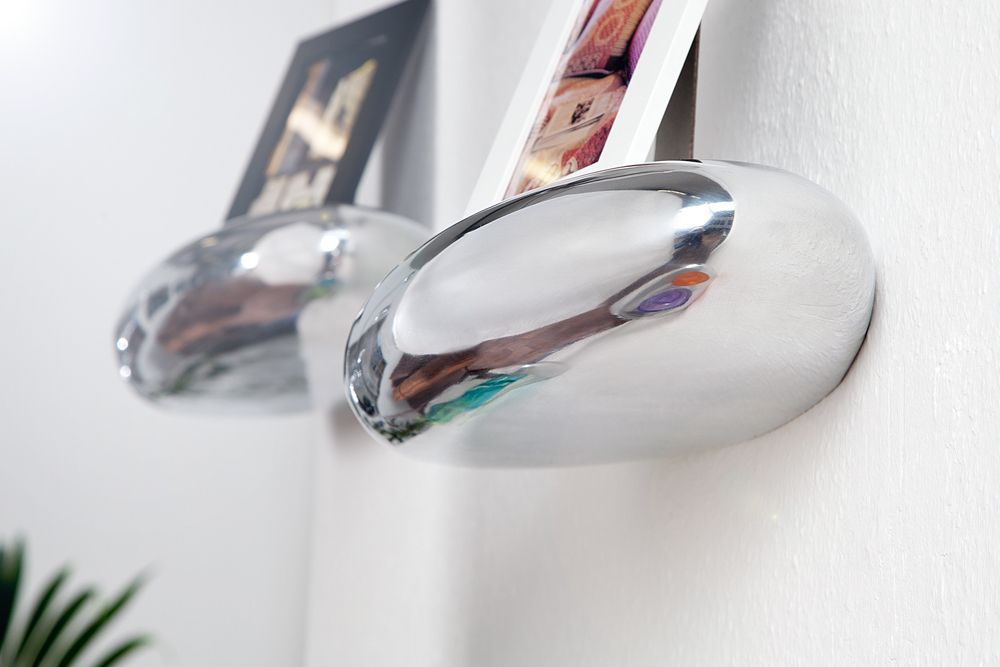 Modernes Design Wandregal TEAR 40cm silber Aluminium