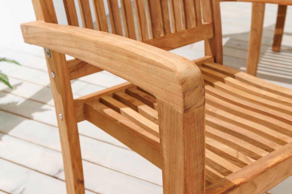 Massiver Gartenstuhl EMPIRE TEAK natur Teakholz stapelbar