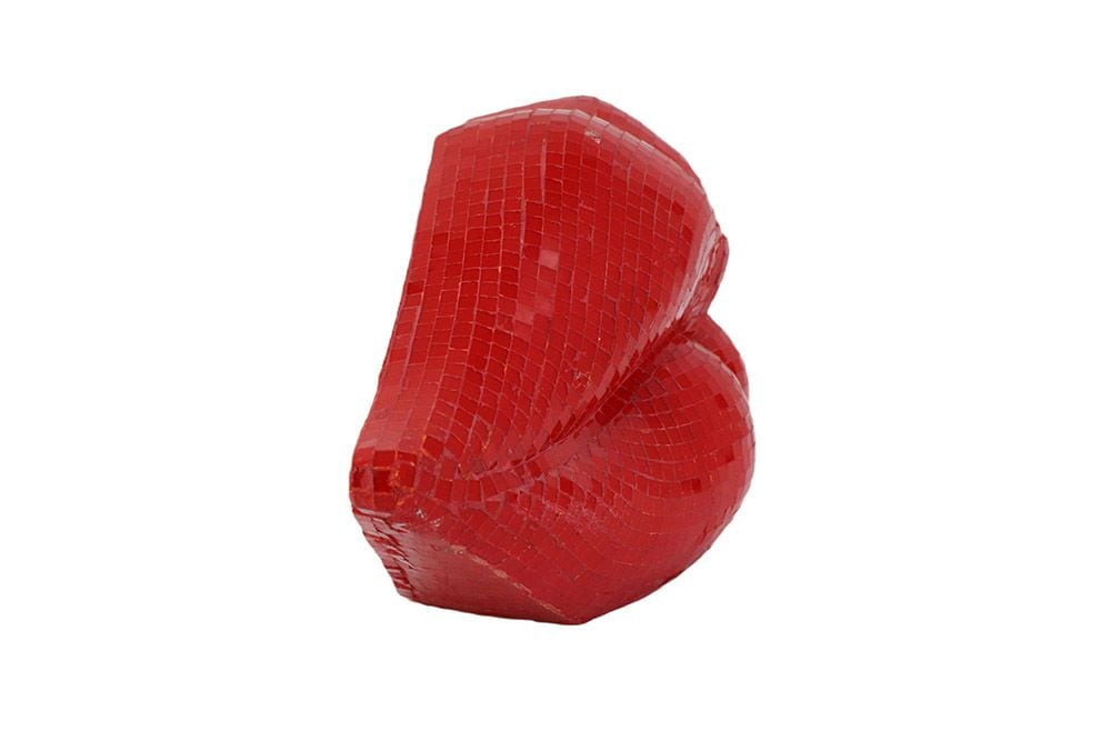 Glamouröse Deko-Figur DISCO LIP 35cm rot Glas-Mosaik-Design handmade