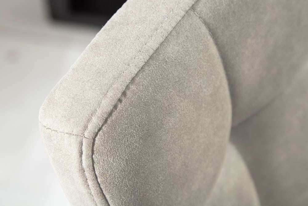 Retro Design Stuhl MODENA stone grau mit Ziersteppung