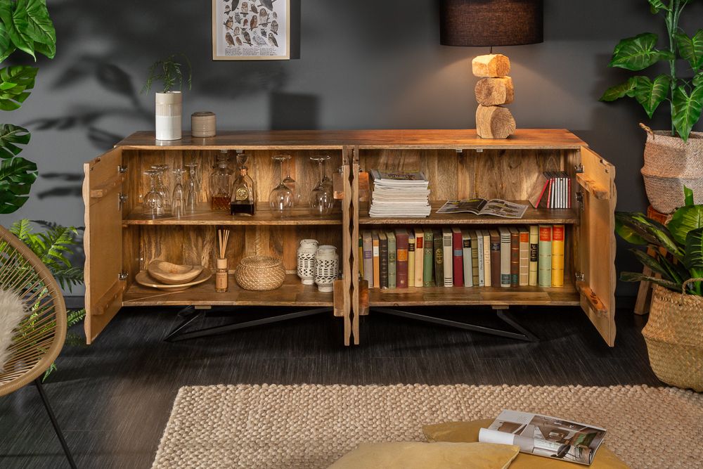 Massives Sideboard ORGANIC LIVING 175cm Mangoholz organisches Design