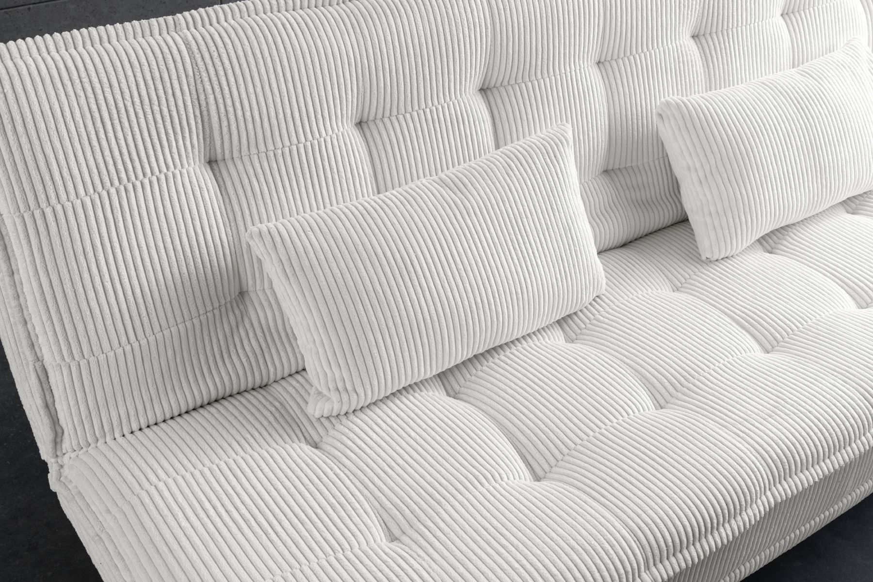 Modernes Schlafsofa JAZZ 190cm beige Cord 3-Sitzer Couch