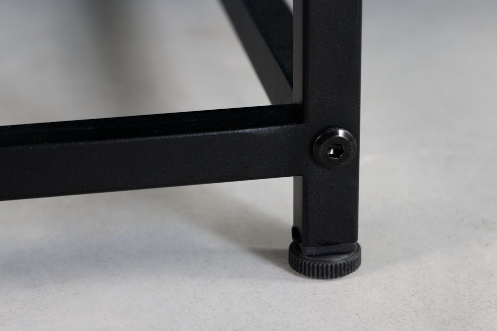 Moderner Couchtisch DURA STEEL 70cm schwarz Metall mit Ablagefach