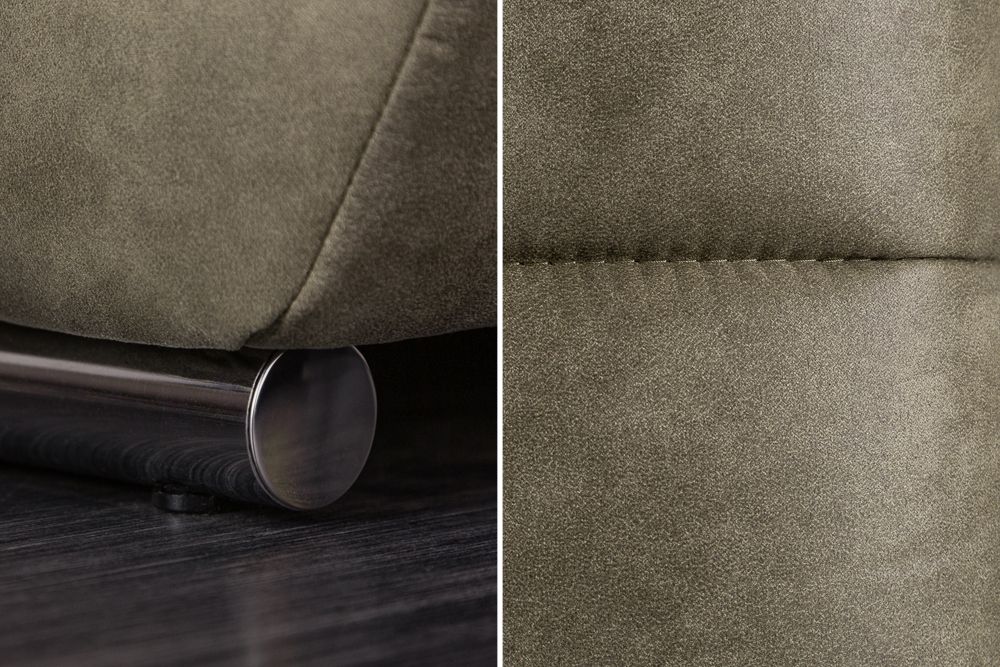 Extravaganter Hocker ELEGANCIA 110cm taupe mit Ziersteppung