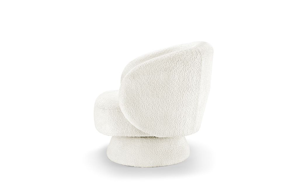 Drehbarer Design Sessel BOSSA NOVA beige Bouclé