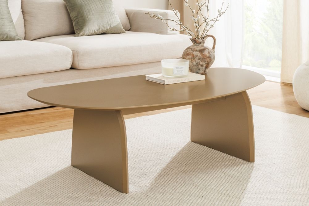 Design Couchtisch ORBIT 120cm greige organische Form