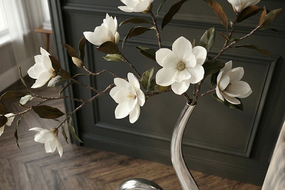 Moderne Vase WAVE XL 106cm silber Aluminium poliert Dekoration