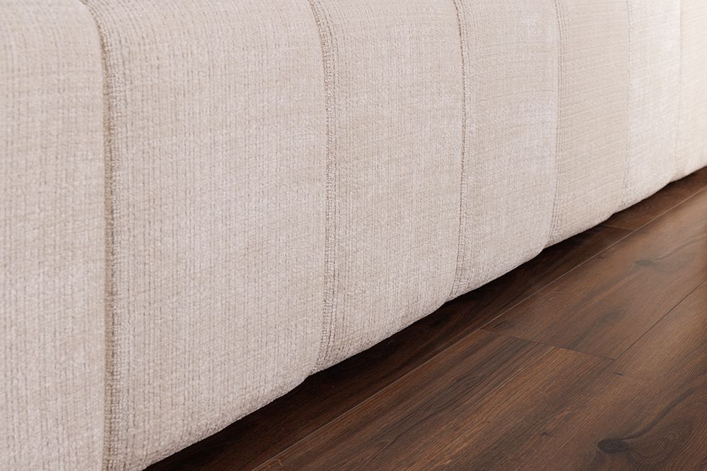 Boxbett SAVOY 180x200cm weiß Chenille Cremona mit Lattenrost und Stauraum