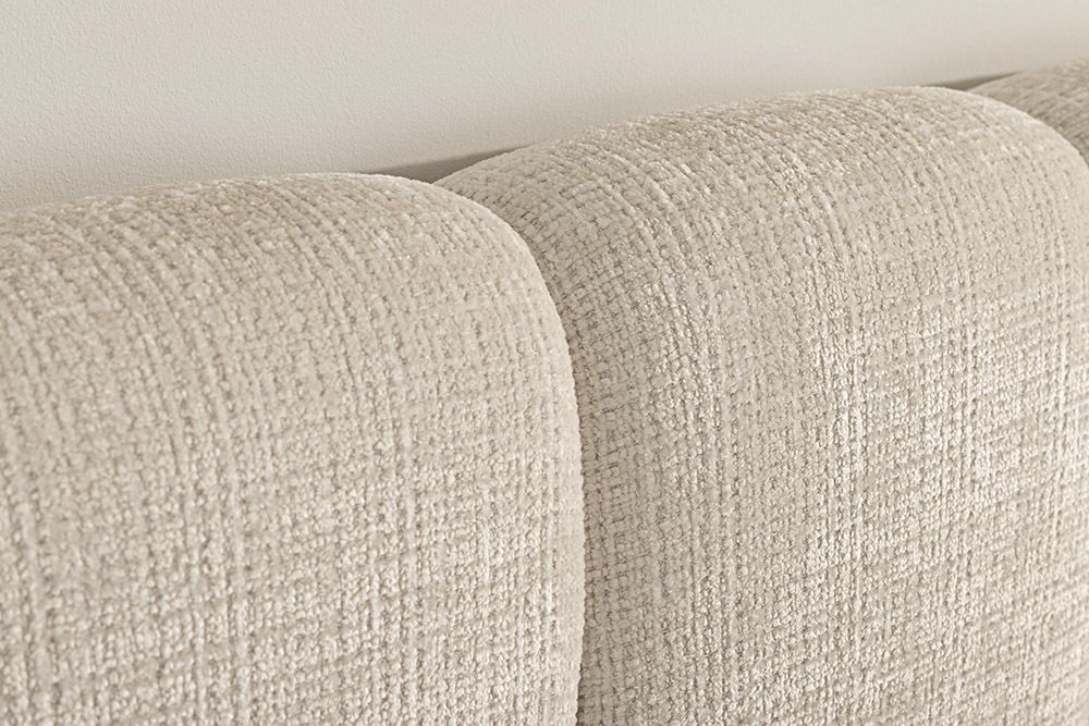 Design Boxbett ADLON 180x200cm beige Chenille Cremona mit Stauraum und Lattenrost