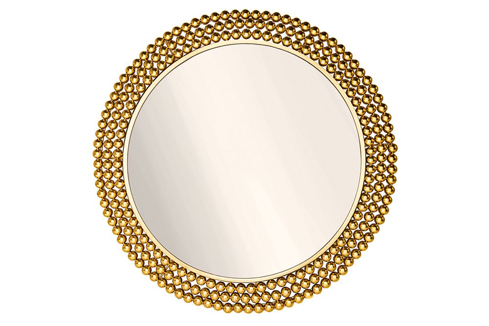 Runder Wandspiegel PEARLS 75cm gold Metall
