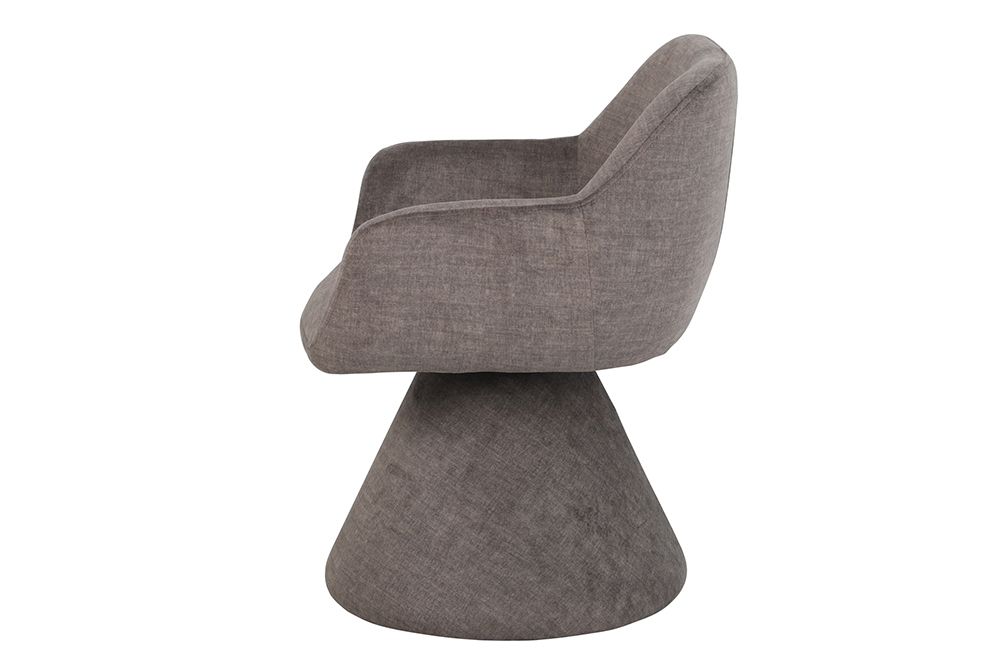 Drehbarer Stuhl AMBIENTO grau Vogue Velours Samt 180° mit Auto-Return Polsterstuhl