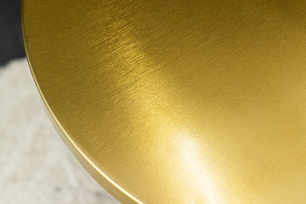 Design Beistelltisch ABSTRACT 60cm gold Metall gebürstet Patina Handarbeit rund Säulentisch