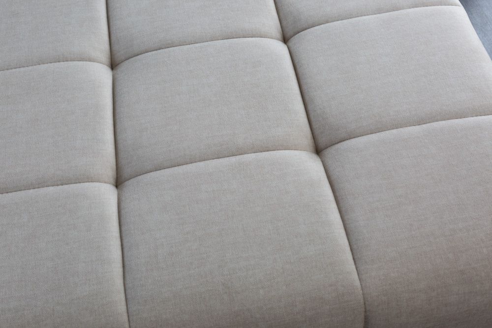 Extravaganter Hocker ELEGANCIA 110cm champagner beige Vogue Velours Samt Ziersteppung
