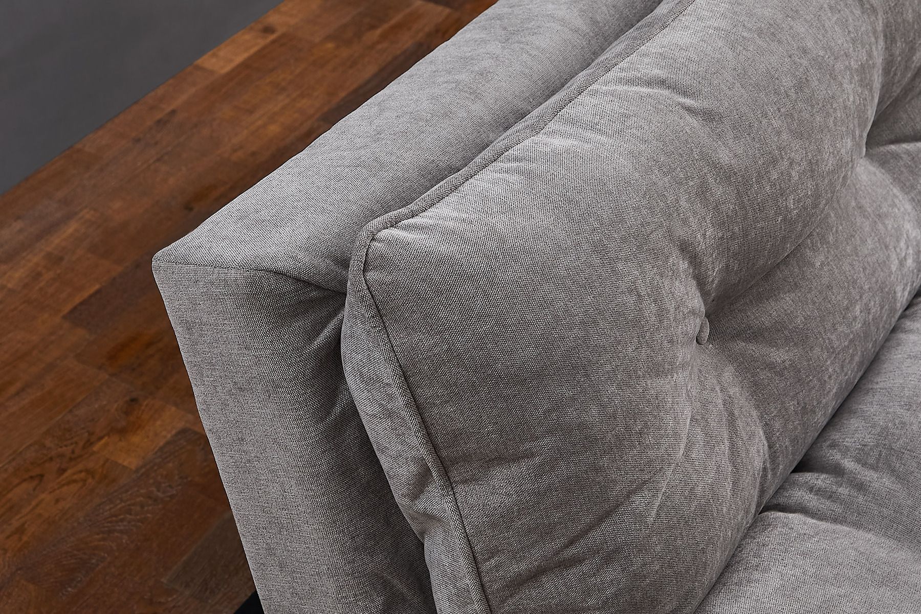 Modernes Schlafsofa COCOONING 190cm grau Chenillestoff 3-Sitzer Couch