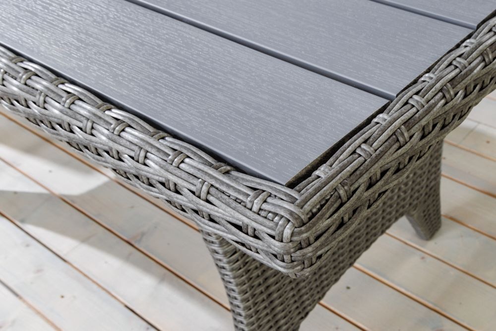 Outdoor Sitzgruppe MONACO 240cm anthrazit Polyrattan Gartenmöbel-Set Ecklounge wetterfest