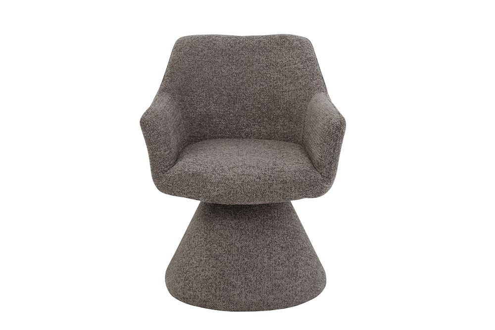Drehbarer Stuhl AMBIENTO braun Strukturstoff 180° mit Auto-Return Polsterstuhl