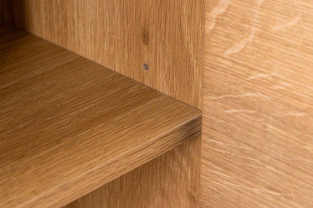 Modernes Sideboard ATELIER 160cm natur Eiche schwarz Metall vier Fächer