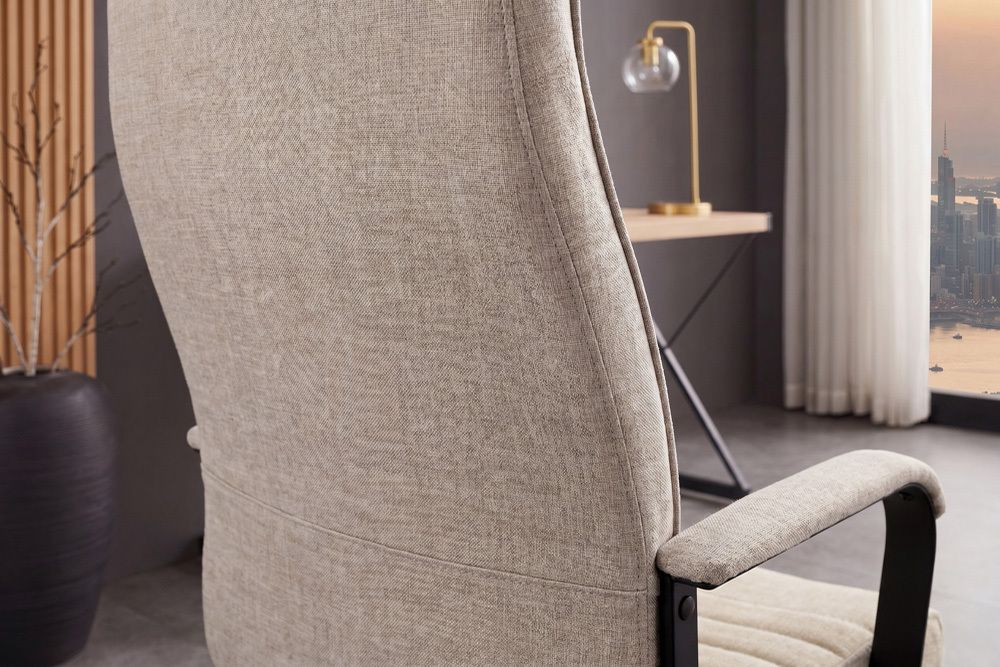 Höhenverstellbarer Bürostuhl LAZIO taupe Vogue Velours Samt drehbar mit Rollen