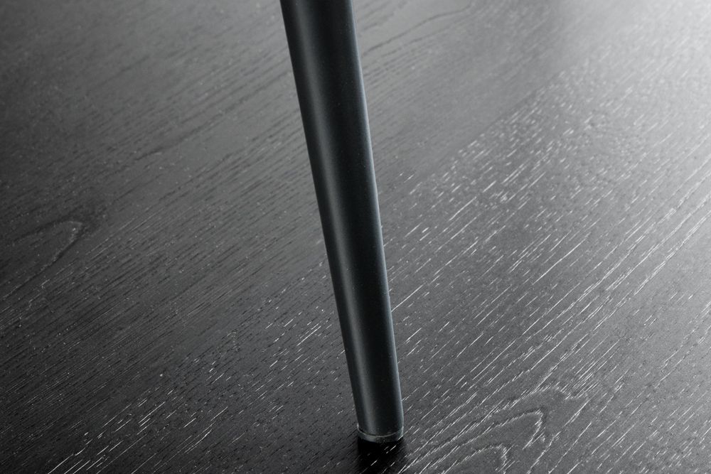 Moderner Design Stuhl TRES CHIC grau Cord schwarze Metallbeine Esszimmer