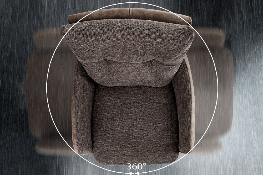 Drehbarer Design Barhocker BIG GEORGE taupe Samt Taschenfederkern mit Armlehnen Metall
