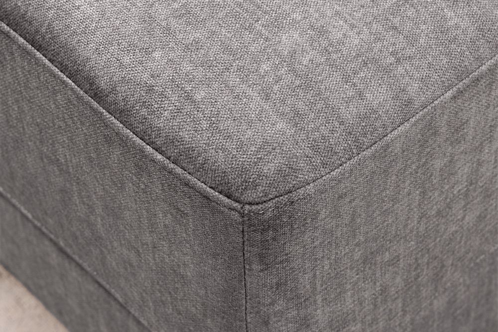 Moderner Hocker LOFT 75cm grau Vogue Velours Samt Nosagfederung Taschenfederkern