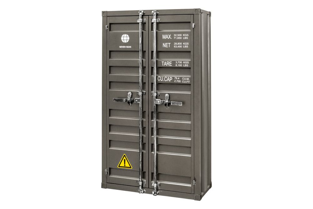 Container-Schrank GLOBETROTTER 140cm anthrazit Metall Aktenschrank Highboard