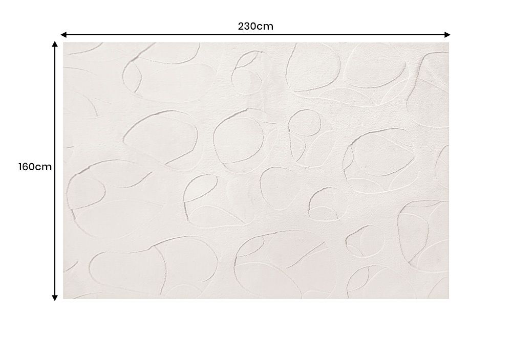3D Hochflor Teppich LUNA 230x160cm beige Hoch-Tief-Effekt Indoor-Teppich