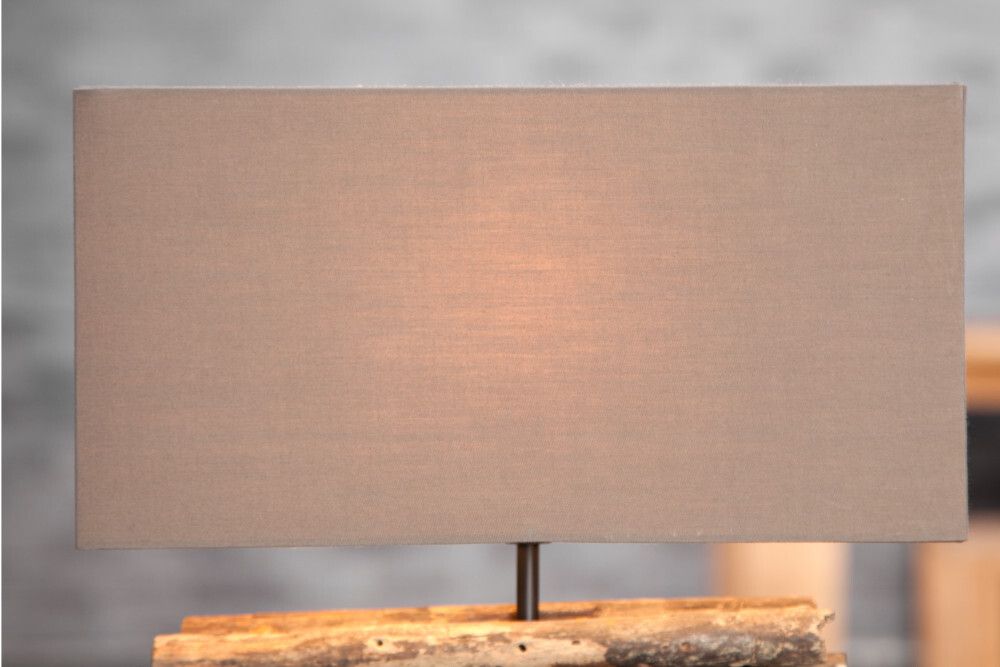 Handgefertigte Tischlampe PERIFERE 40cm braun Treibholz Leinenschirm
