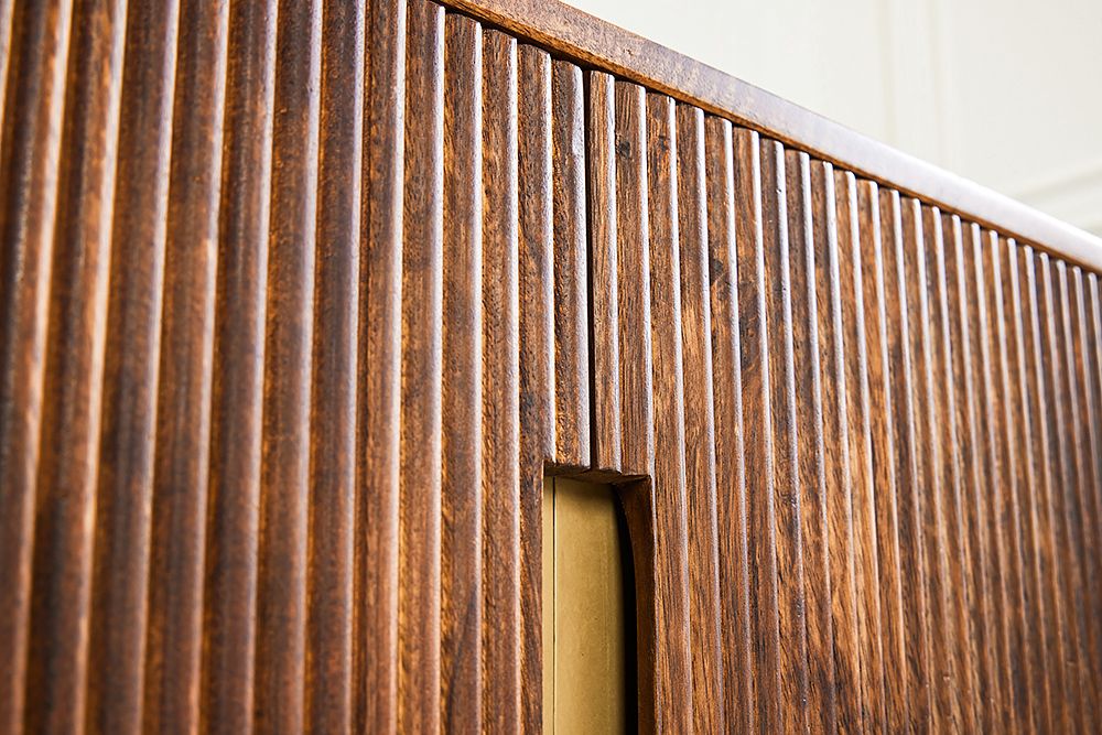 Design Sideboard GATSBY 160cm braun mattgold Mangoholz Retro