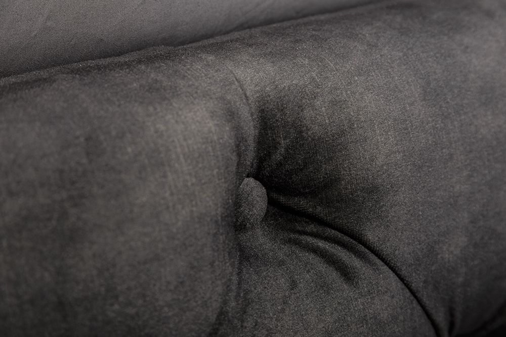 Design Doppelbett PARIS 180x200cm grau Samt Chesterfield