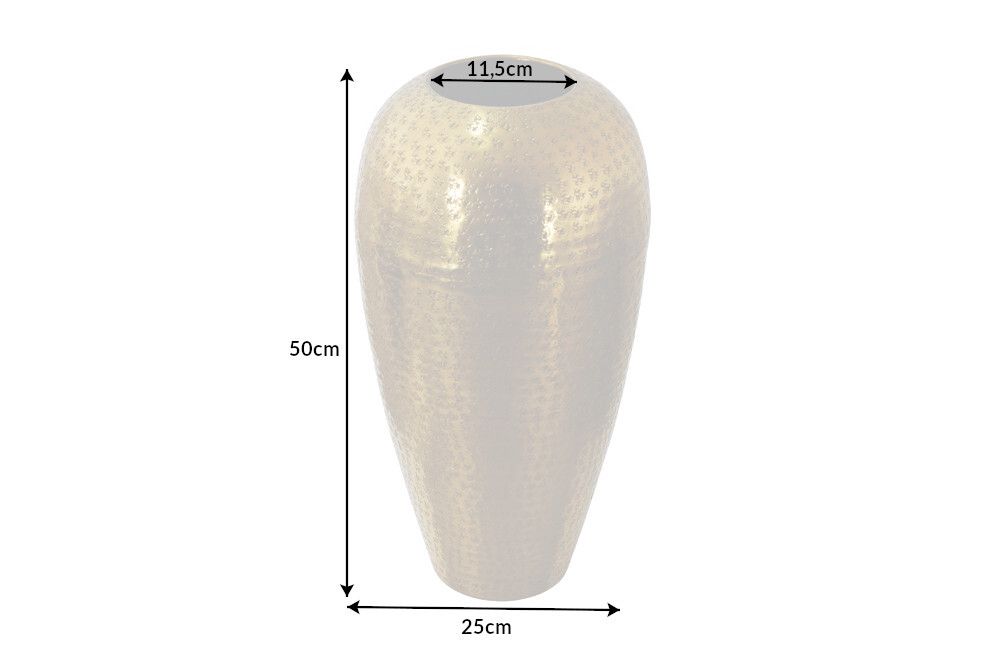 Elegante Vase ORIENTAL 50cm gold im Wild Hammerschlag Design