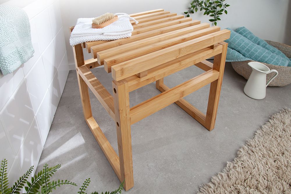 Design Sitzhocker LAGOON SPA 40cm Bambusholz Badhocker