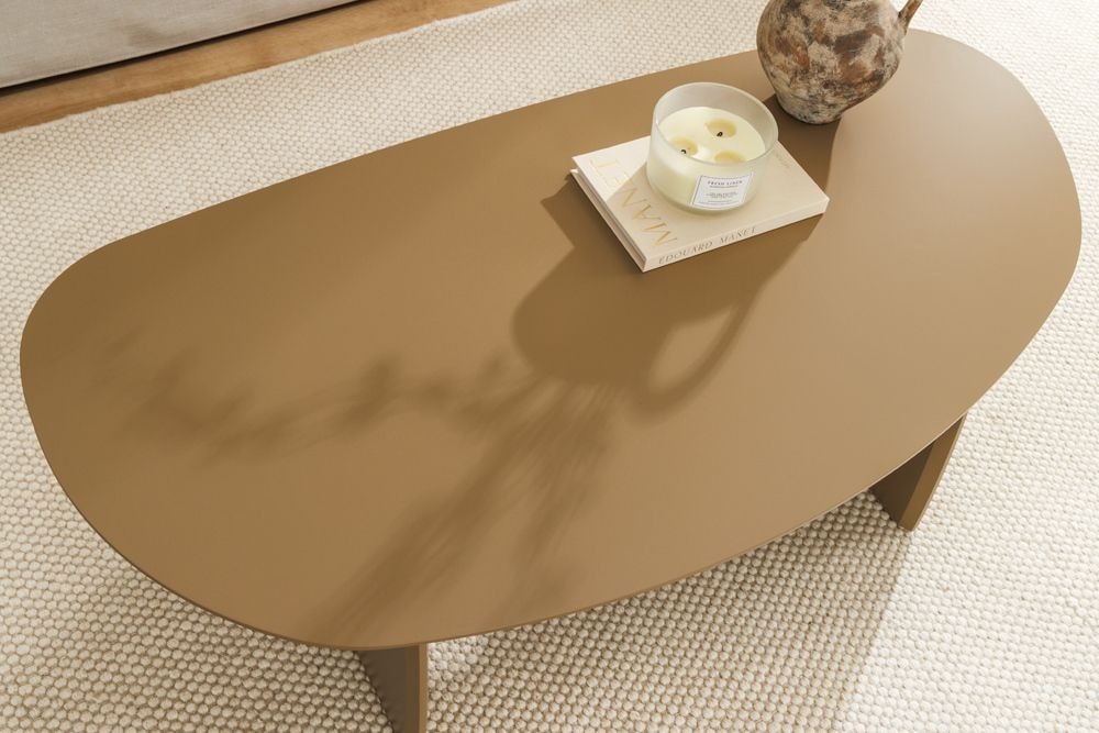 Design Couchtisch ORBIT 120cm greige organische Form