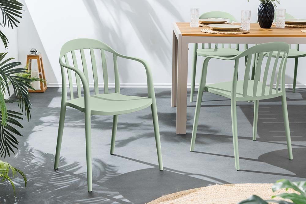 In- und Outdoor Stuhl STUDIO ITALIA salbei stapelbar Kunststoff Gartenstuhl