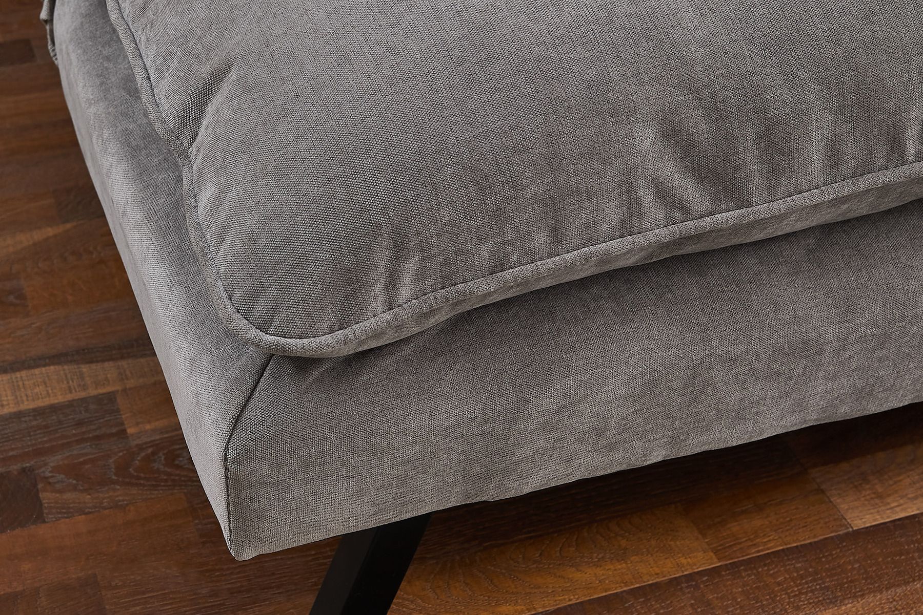 Modernes Schlafsofa COCOONING 190cm grau Chenillestoff 3-Sitzer Couch
