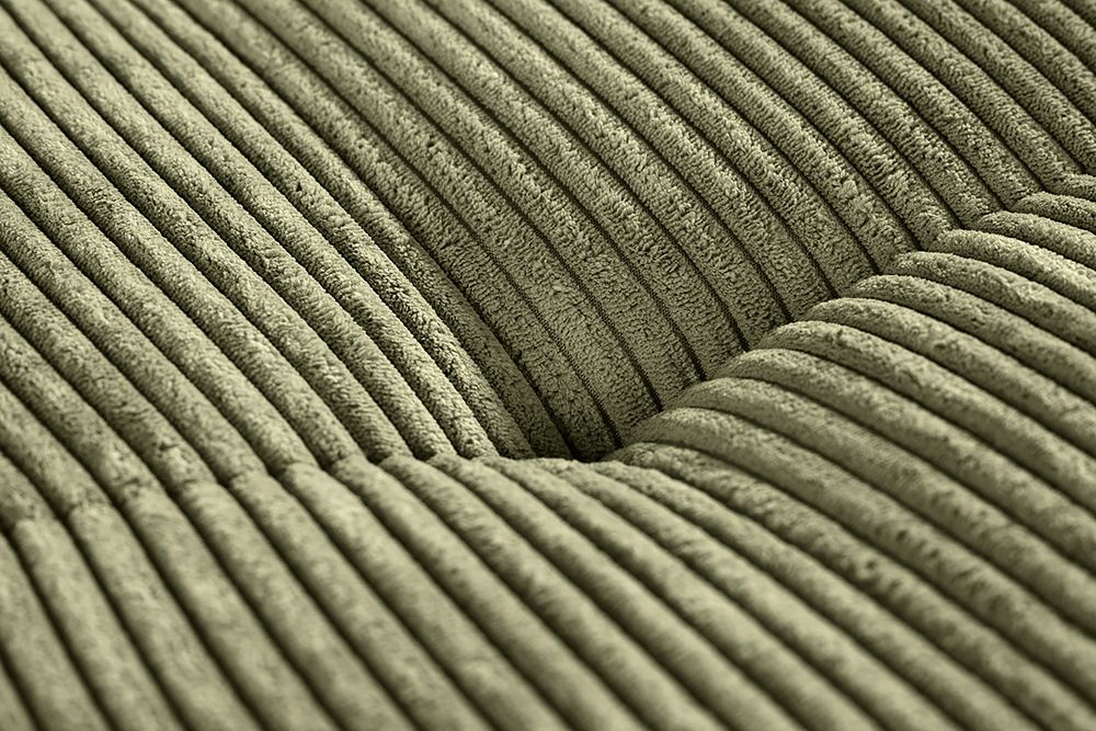 Modernes Ecksofa KENT 220cm grün Cord inkl. Hocker Federkern L-Form Wohnlandschaft