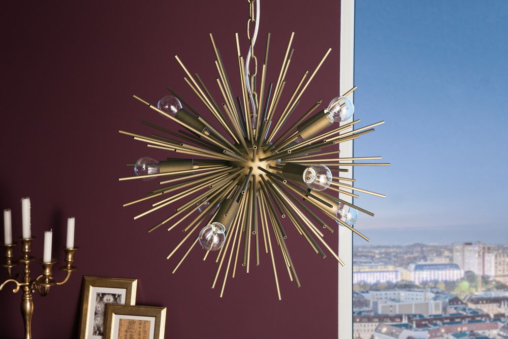 Elegante Hängeleuchte SUNLIGHT 50cm matt gold Hängelampe