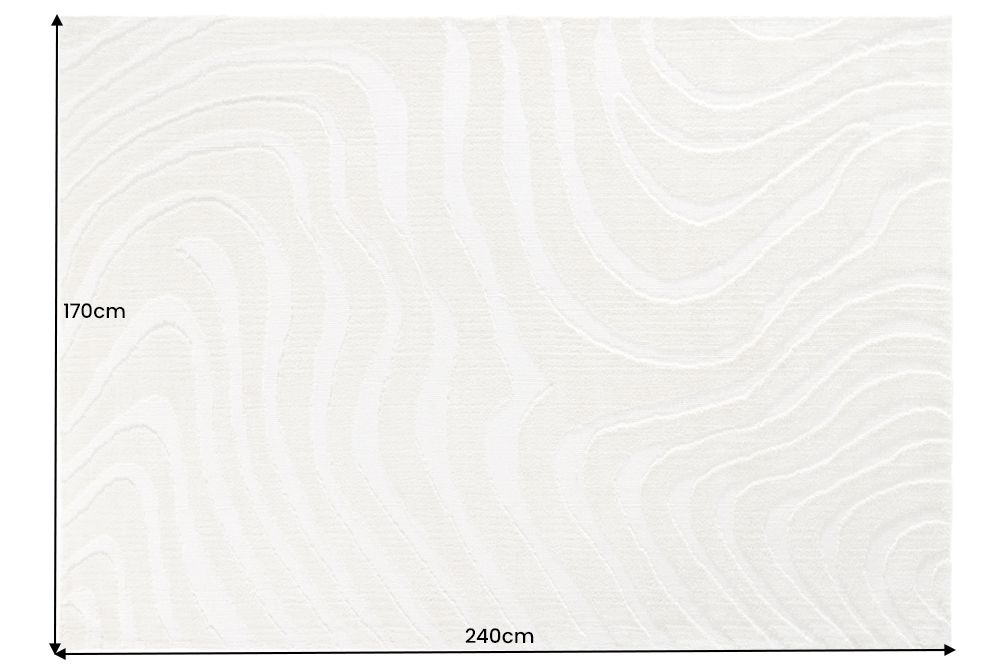 Design Teppich WAVE 240x170cm creme beige 3D-Effekt