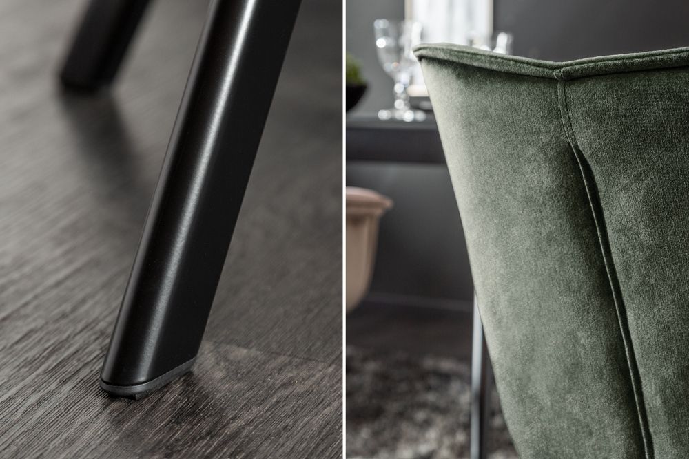 Drehbarer Stuhl THE DUTCH COMFORT dunkelgrün Samt mit Armlehnen Modern Design