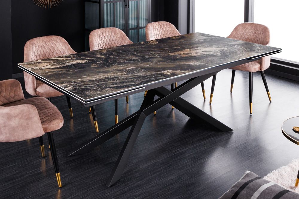 Ausziehbarer Esstisch EUPHORIA 180-220-260cm taupe Keramik made in Italy