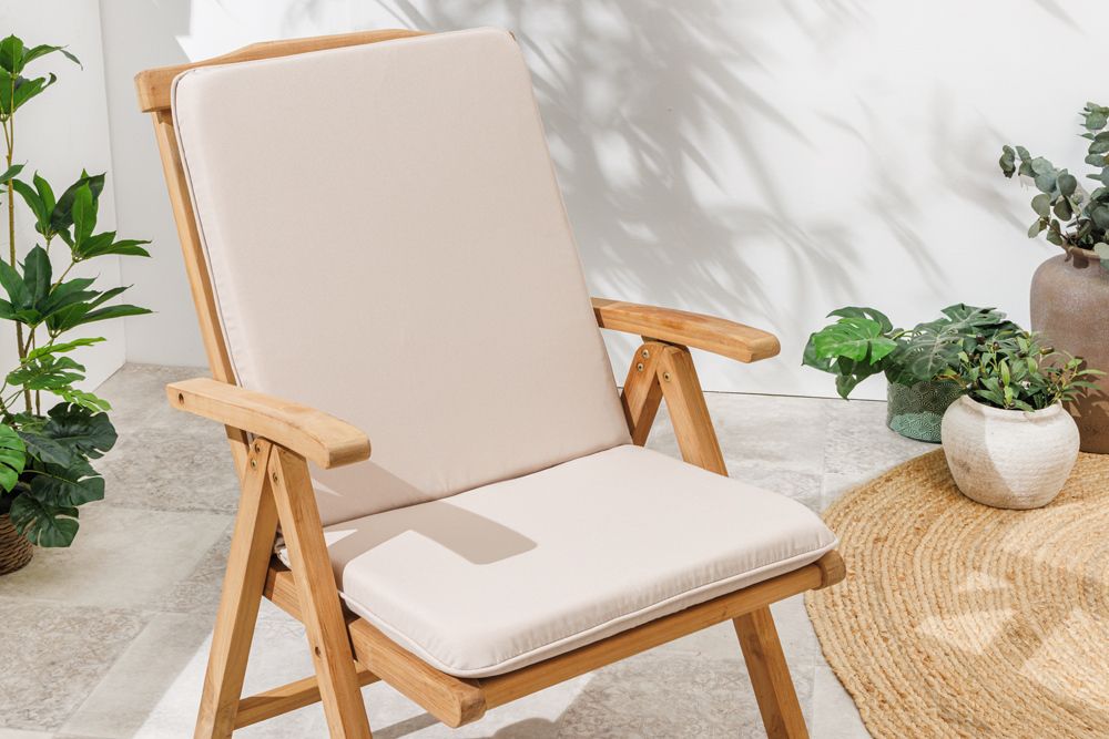 Outdoor Sitzkissen COMFORT LINE 50x100cm beige für Niedriglehner-Stuhl Polsterauflage