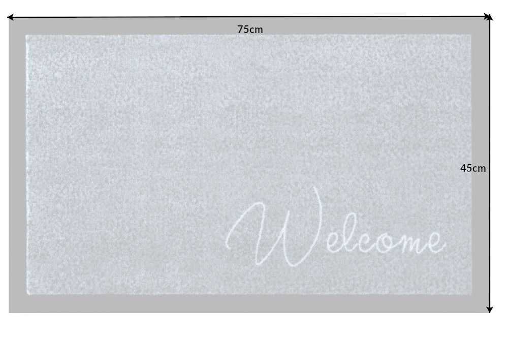 Strapazierfähige Fußmatte CLEAN WELCOME 75x45cm blau grau Fußabtreter Modern Design