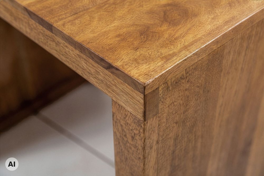 Massives 3er-Set Beistelltische MAKASSAR 45cm natur honey finish Mangoholz