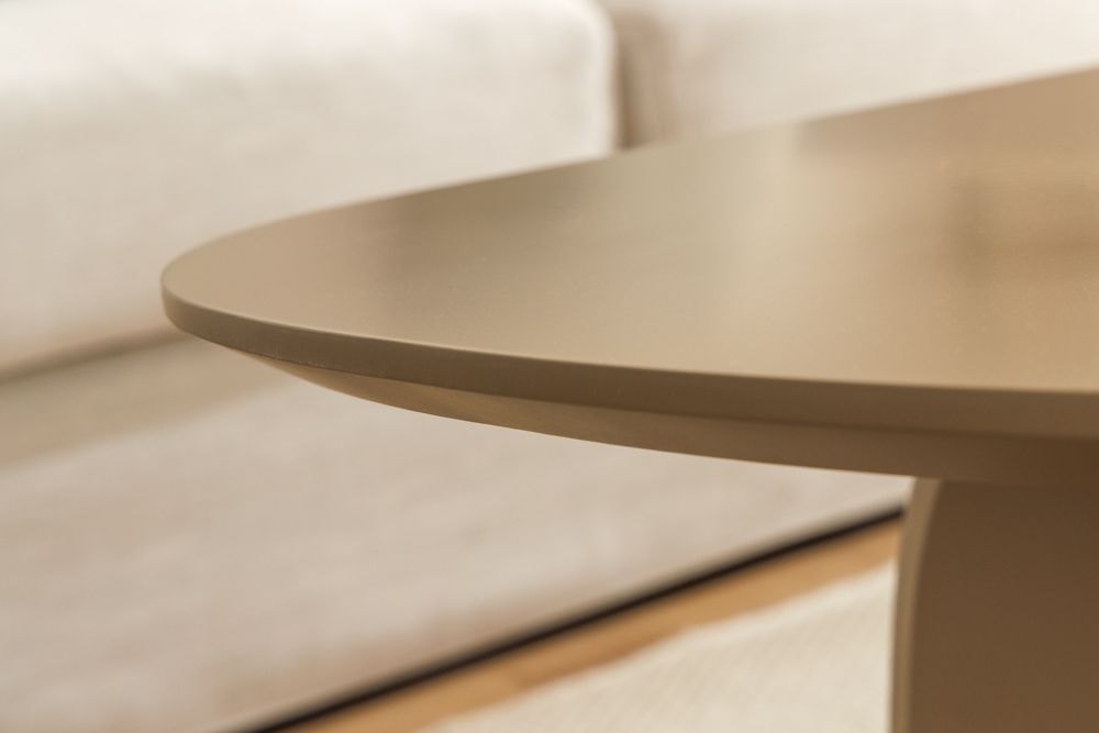Design Couchtisch ORBIT 120cm greige organische Form
