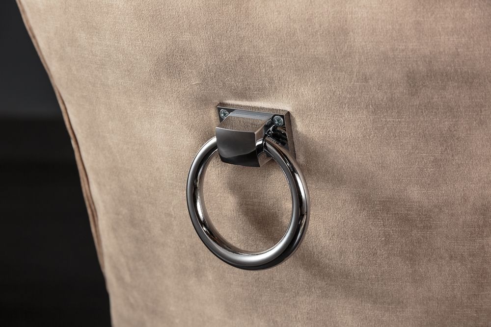 Eleganter Stuhl CASTLE cappuccino Samt Landhausstil mit Komfortgriff