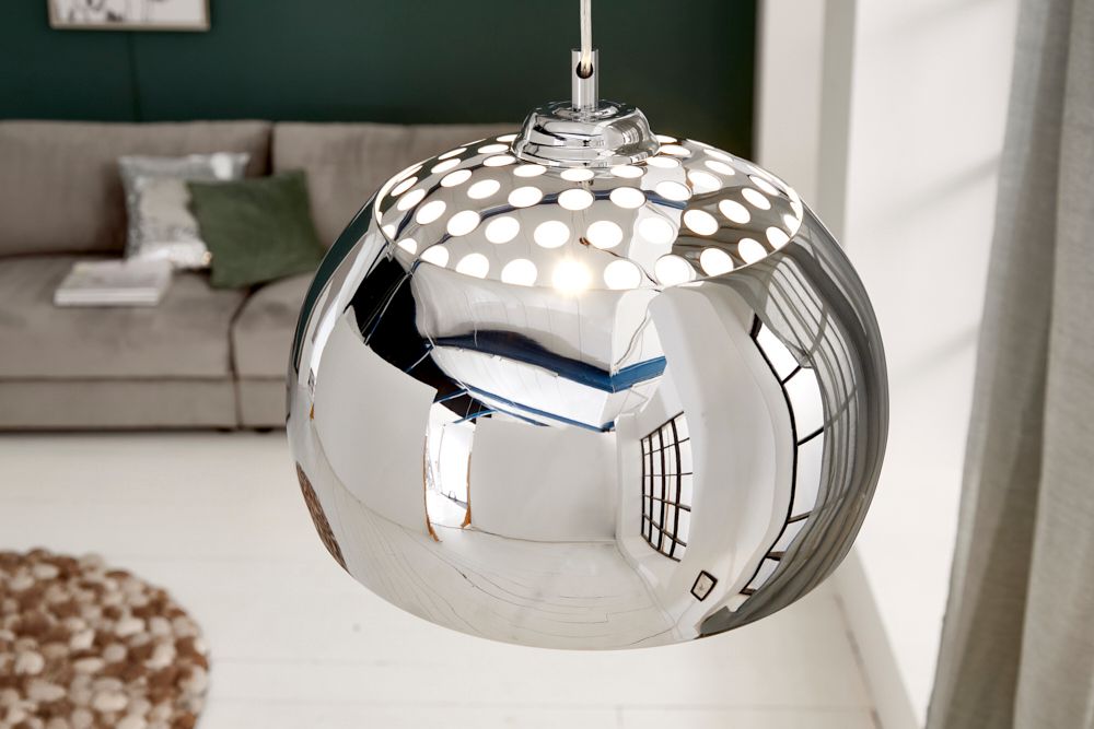 Designer Hängelampe CHROME BALL 32cm chrom Pendelleuchte Modern Design