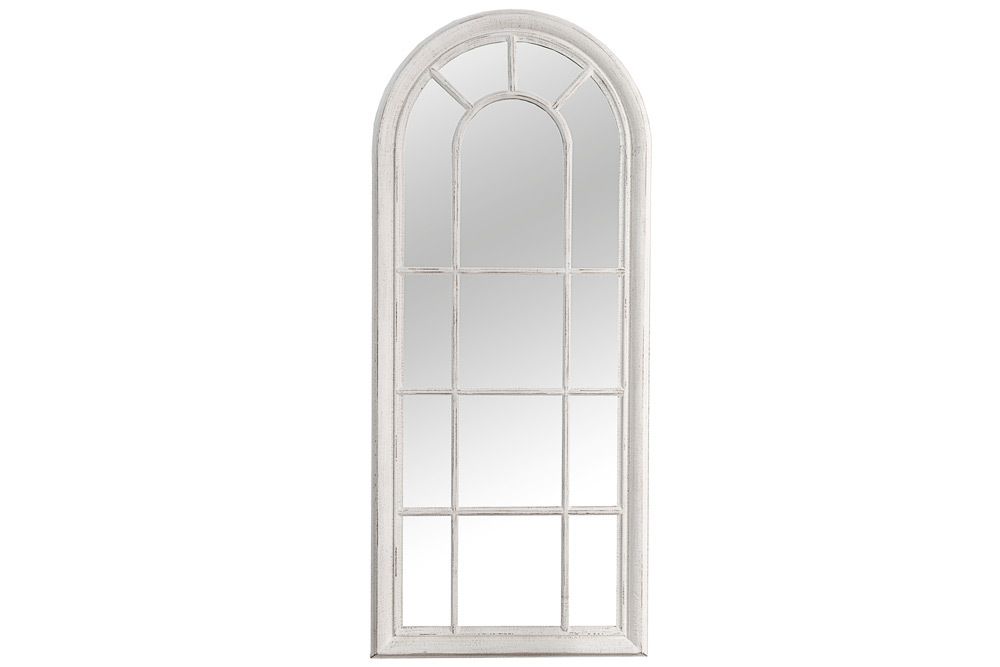 Vintage Wandspiegel CASTILLO 140cm weiß creme Rundbogen Shabby Chic Design Landhausstil